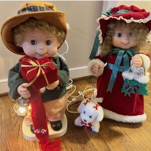 Vintage 1993 SANTA’s BEST UNDERCOVER KIDS ALYCIA & STEPHAN 21” Animated